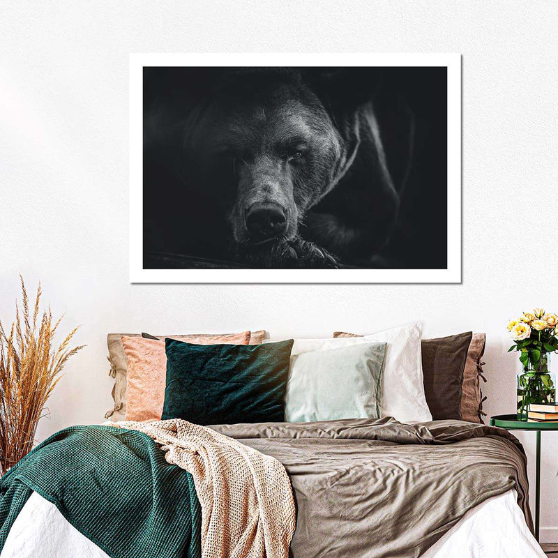 Monochrome Brown Bear Wall Art