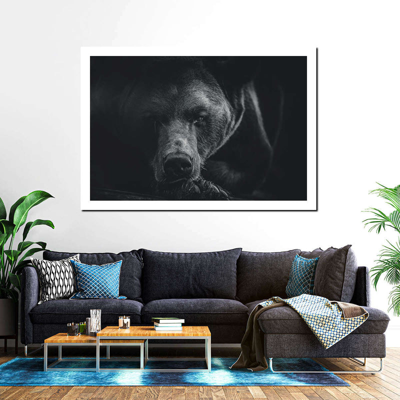 Monochrome Brown Bear Wall Art