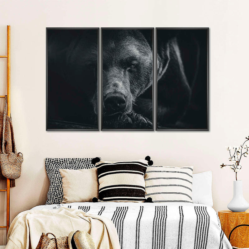 Monochrome Brown Bear Wall Art
