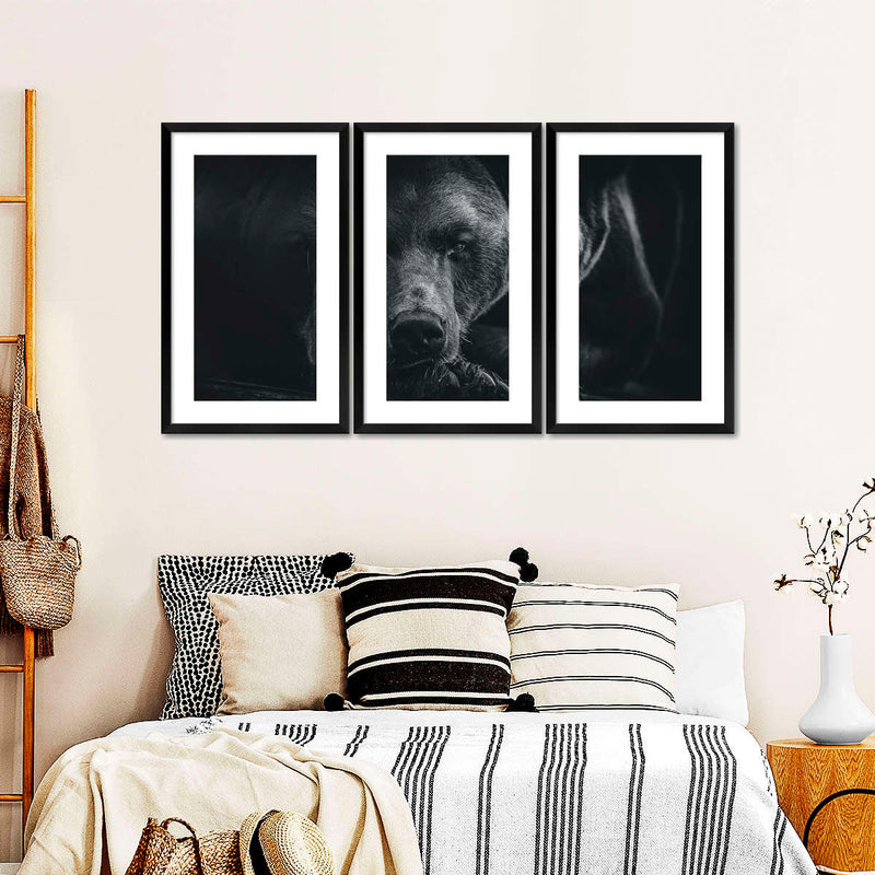 Monochrome Brown Bear Wall Art