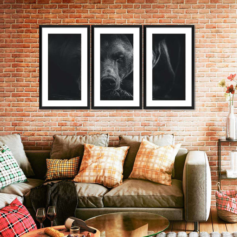 Monochrome Brown Bear Wall Art