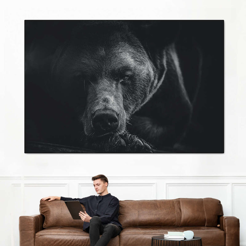 Monochrome Brown Bear Wall Art