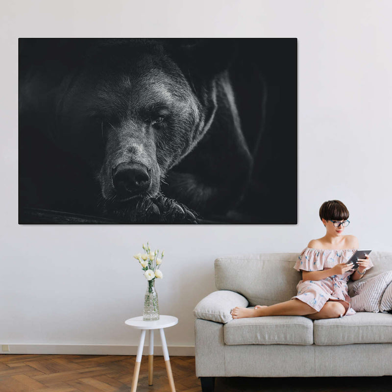 Monochrome Brown Bear Wall Art