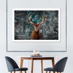 Snowy Noble Deer Wall Art