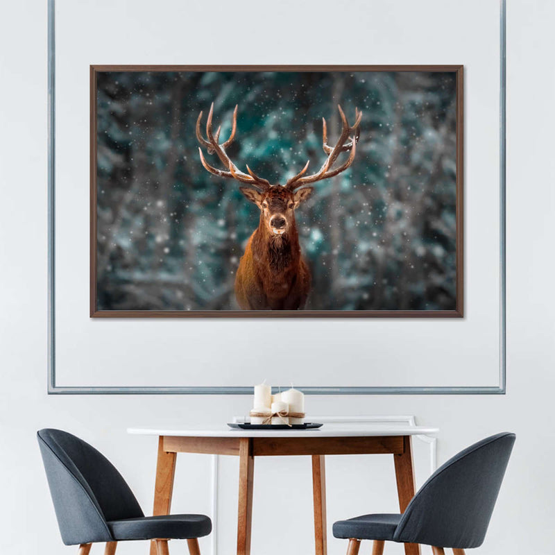 Snowy Noble Deer Wall Art