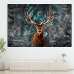Snowy Noble Deer Wall Art