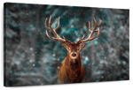 Snowy Noble Deer Wall Art