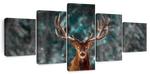 Snowy Noble Deer Wall Art