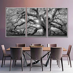 Monochrome Angel Oak Tree Wall Art