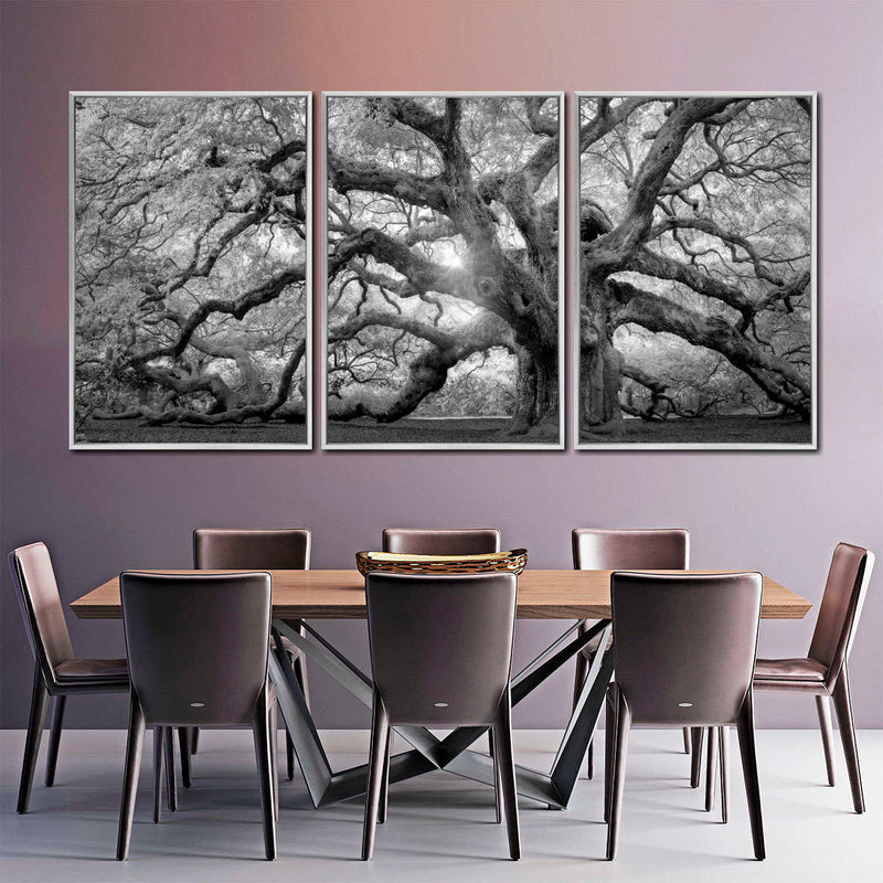 Monochrome Angel Oak Tree Wall Art