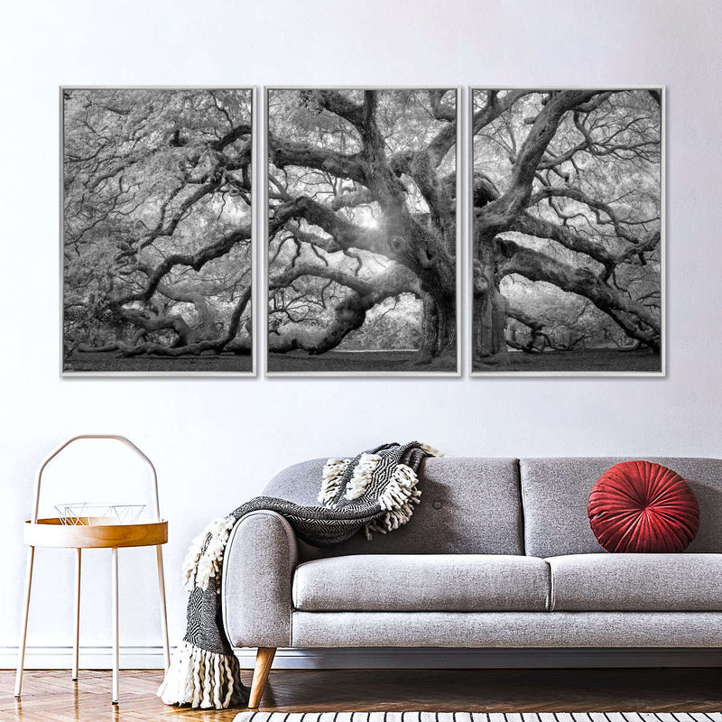 Monochrome Angel Oak Tree Wall Art