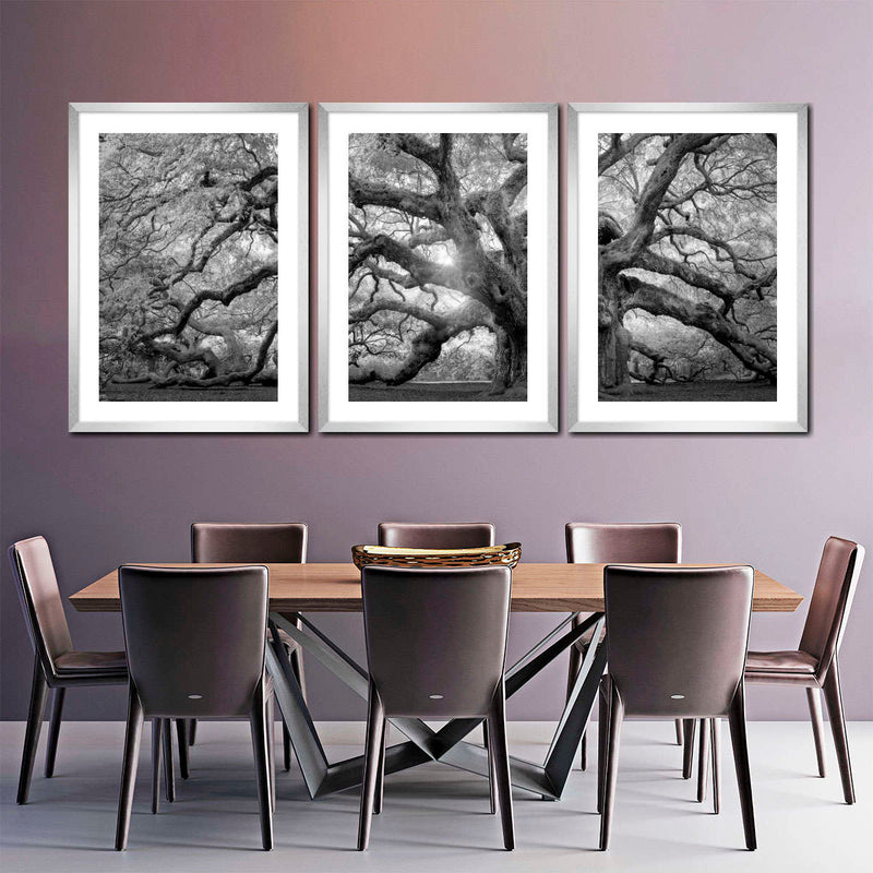 Monochrome Angel Oak Tree Wall Art