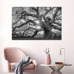 Monochrome Angel Oak Tree Wall Art