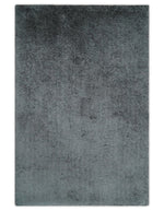 3x5, 4x6 and 5x7 Hand Woven Shag Charcoal Art Silk Soft Viscose Area Rug