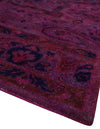 3x5, 5x8, 8x11 Pink Wine and Blue Overdyed Classic Wool Area Rug