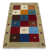 3x5 Blue and Brown Wool Hand Knotted traditional Vintage Antique Southwestern Gabbeh, Entryway rug | TRDCP37635