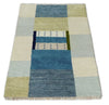 3x5 Blue and Ivory Wool Hand Knotted traditional Vintage Antique Southwestern Gabbeh | TRDCP34835
