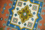 3x5 Rust and BIue Wool Hand Knotted traditional Vintage Antique Southwestern Tribal Kazak | TRDCP38135
