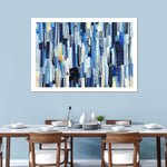 Striped Blue Abstract Wall Art