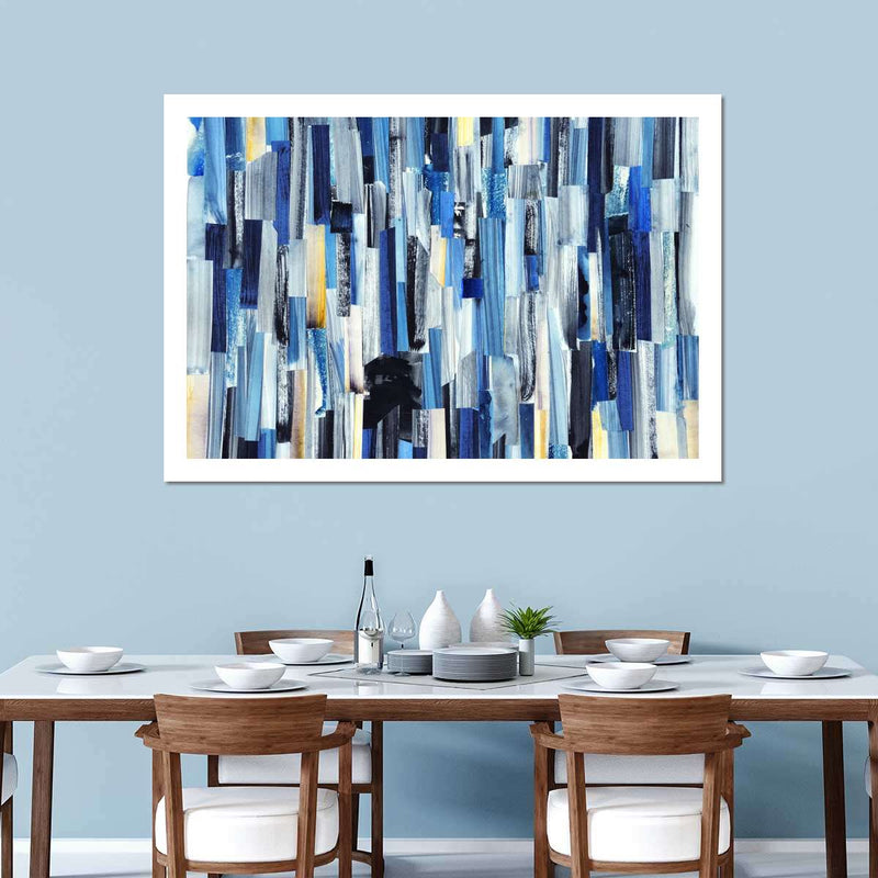 Striped Blue Abstract Wall Art