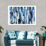 Striped Blue Abstract Wall Art