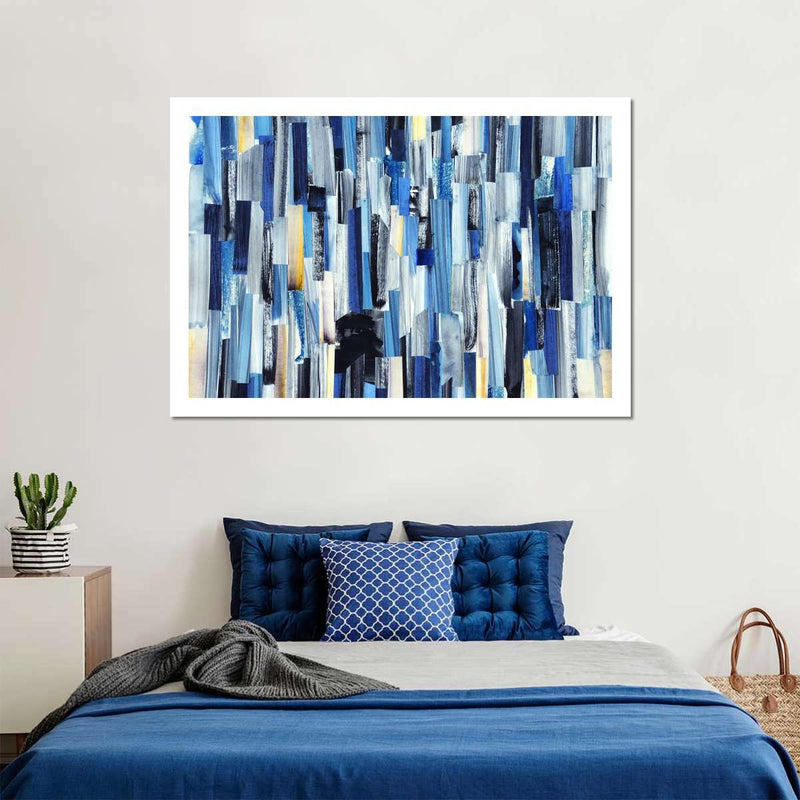 Striped Blue Abstract Wall Art