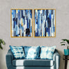 Striped Blue Abstract Wall Art