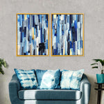 Striped Blue Abstract Wall Art