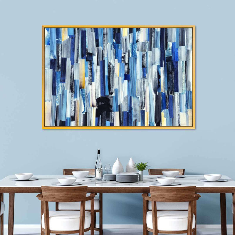 Striped Blue Abstract Wall Art