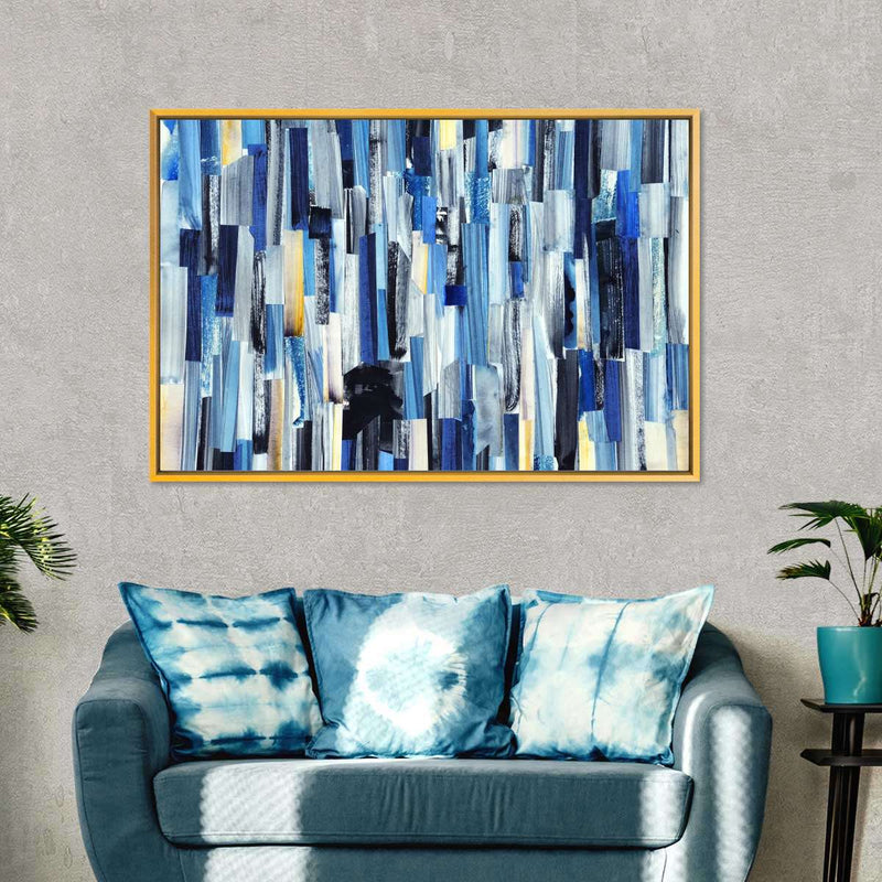 Striped Blue Abstract Wall Art