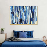 Striped Blue Abstract Wall Art
