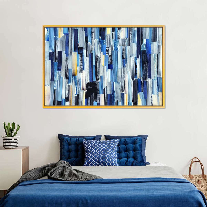 Striped Blue Abstract Wall Art
