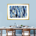 Striped Blue Abstract Wall Art