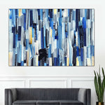 Striped Blue Abstract Wall Art