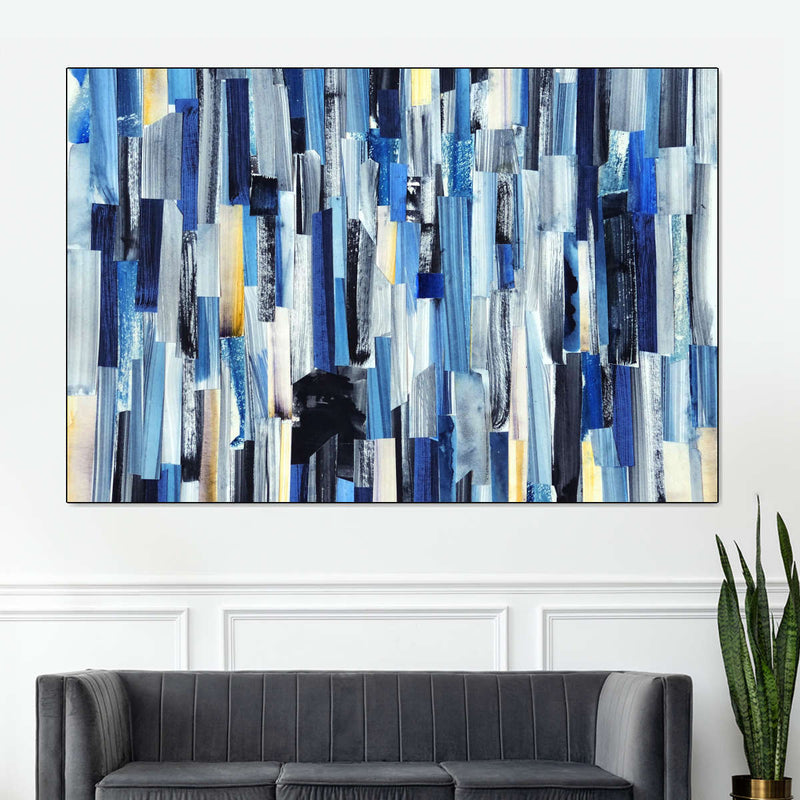 Striped Blue Abstract Wall Art