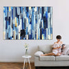 Striped Blue Abstract Wall Art