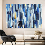 Striped Blue Abstract Wall Art