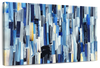 Striped Blue Abstract Wall Art