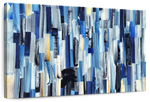 Striped Blue Abstract Wall Art