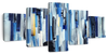 Striped Blue Abstract Wall Art