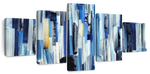 Striped Blue Abstract Wall Art