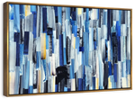 Striped Blue Abstract Wall Art