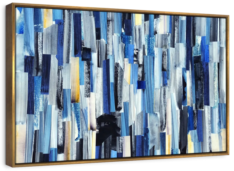 Striped Blue Abstract Wall Art