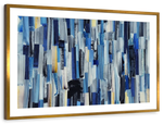 Striped Blue Abstract Wall Art