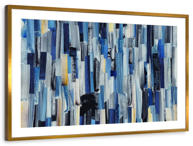Striped Blue Abstract Wall Art