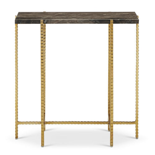 Currey and Company Flying Gold Marble Side Table 4000-0172