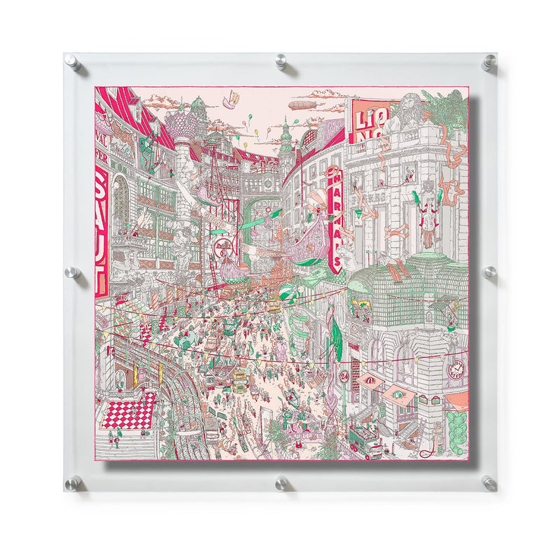 36x36" Floating Clear Acrylic Scarf Frame (Frame Size 40x40")