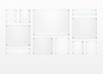 Mondrian 85" Double Panel Wallscape (Choose Your Color or Clear)