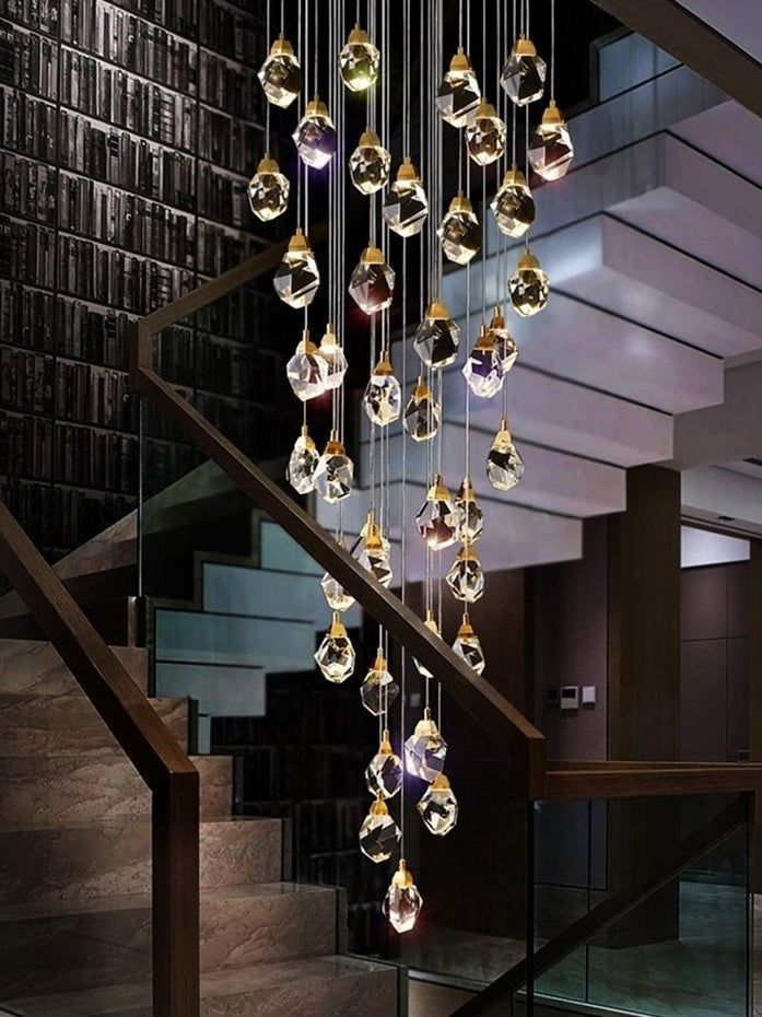 MIRODEMI® Luxury diamond crystal chandelier for staircase, living space, stairwell