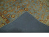 4.10x7.9 Silver, Rust and Beige Traditional Floral Hand Tufted Wool Area Rug